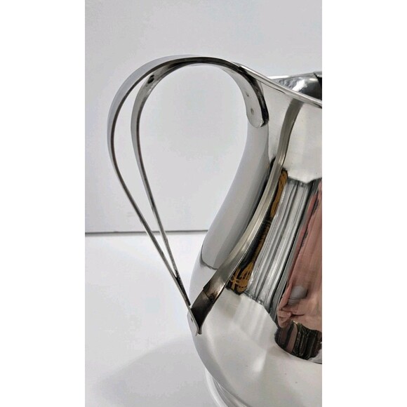 Vintage Silver Plate 8" Water Pitcher Made In India MCM Mid Century Modern - Picture 3 of 7